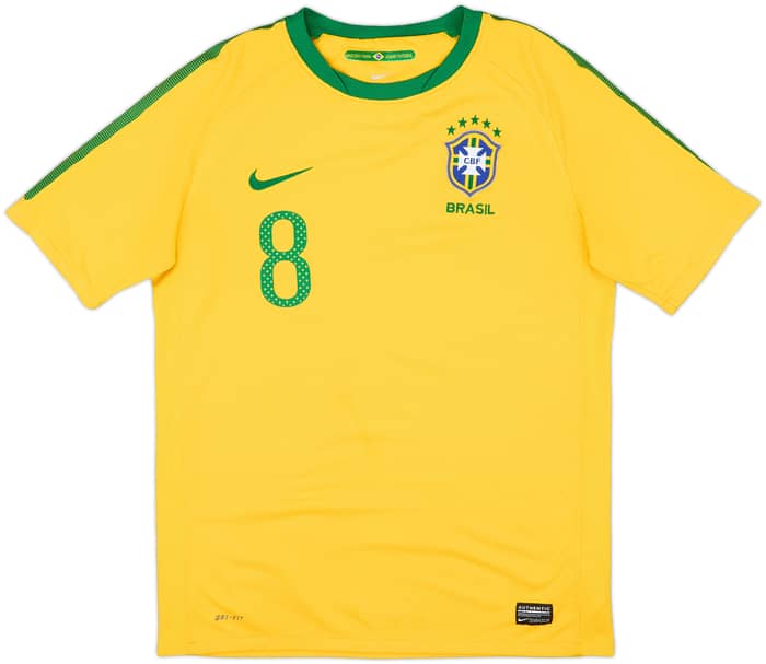 2010-11 Brazil Home Shirt Kaka #8 - 7/10 - (XL.Boys)