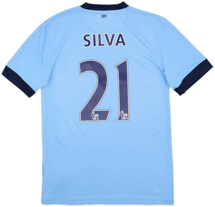 2014-15 Manchester City Home Shirt Silva #21 - 9/10 - (M)