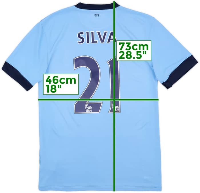 2014-15 Manchester City Home Shirt Silva #21 - 9/10 - (M)
