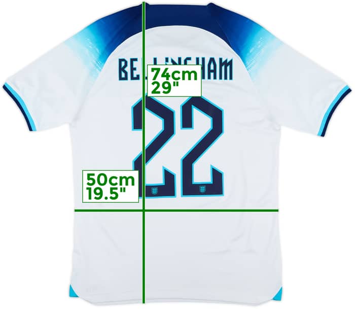 2022-23 England Home Shirt Bellingham #22 - 8/10 - (M)