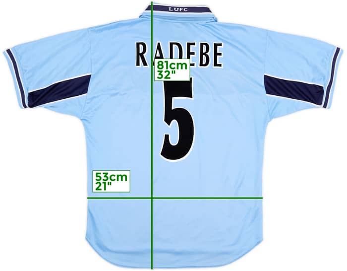 1999-00 Leeds United Away Shirt Radebe #5 - 10/10 - (M)