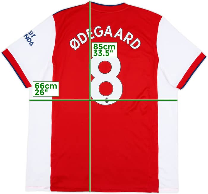 2021-22 Arsenal Home Shirt Odegaard #8 - 7/10 - (XXL)