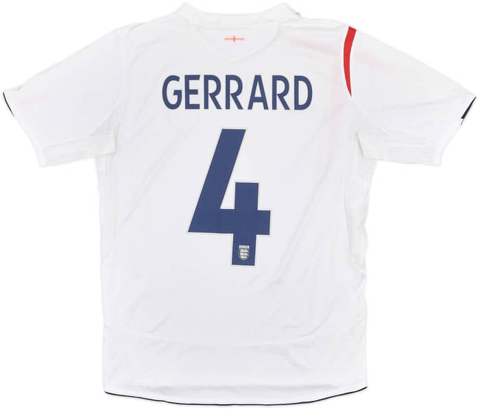 2005-07 England Home Shirt Gerrard #4 - 6/10 - (M)