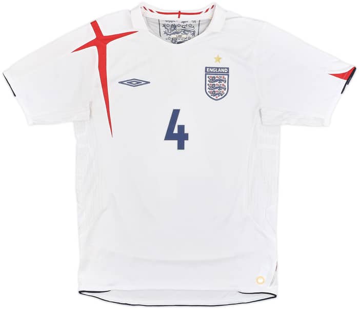 2005-07 England Home Shirt Gerrard #4 - 6/10 - (M)