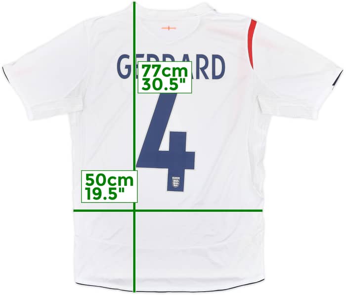 2005-07 England Home Shirt Gerrard #4 - 6/10 - (M)