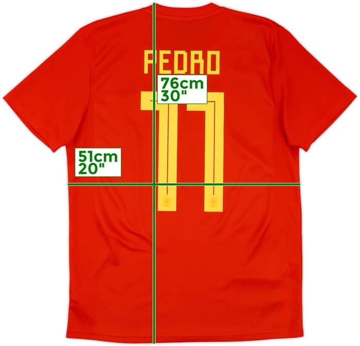 2018-19 Spain Home Shirt Pedro #11 - 9/10 - (M)