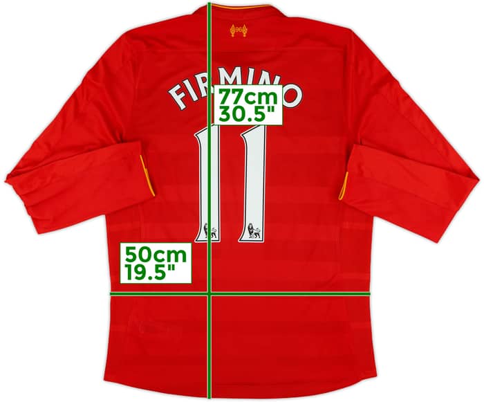 2016-17 Liverpool Home L/S Shirt Firmino #11 - 8/10 - (M)