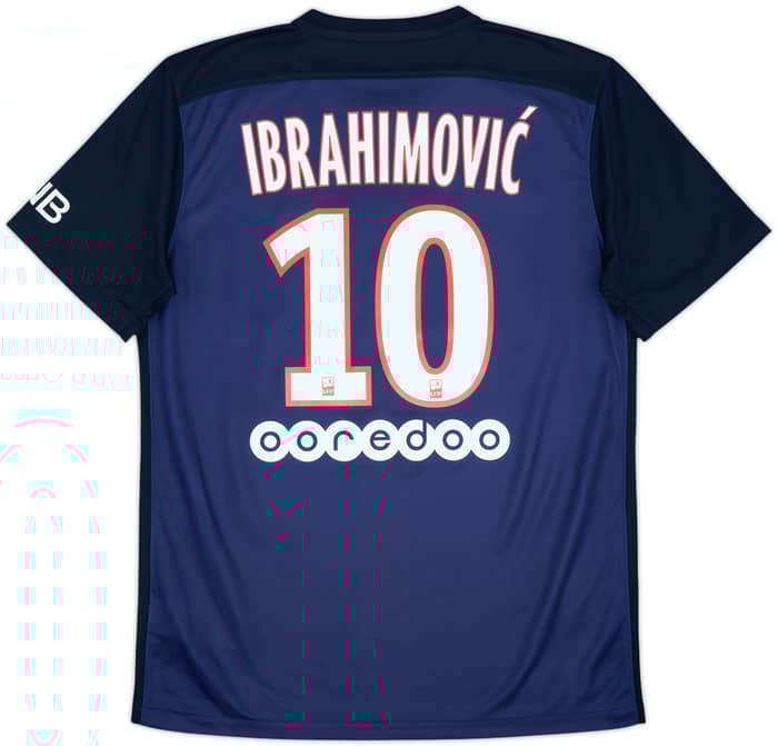 2015-16 Paris Saint-Germain Home Shirt Ibrahimovic #10 - 8/10 - (M)
