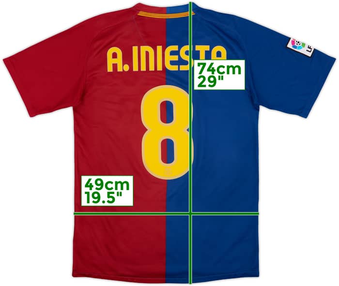 2008-09 Barcelona Home Shirt A.Iniesta #8 - 10/10 - (S)