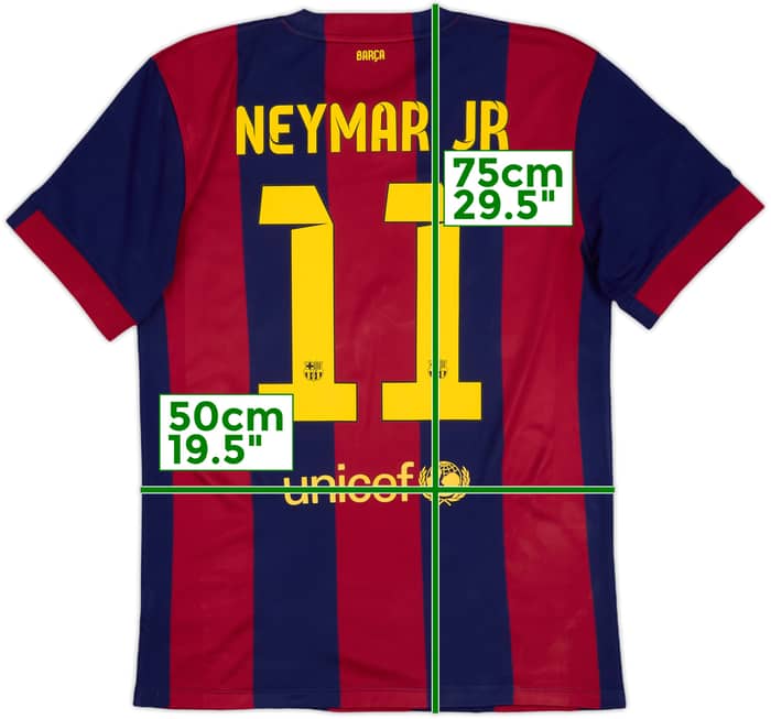 2014-15 Barcelona Home Shirt Neymar Jr #11 - 8/10 - (M)