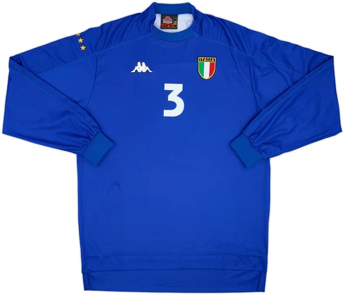 1998-99 Italy Home L/S Shirt Maldini #3 - 10/10 - (XL)
