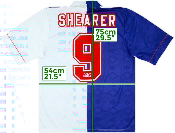 1992-94 Blackburn Home Shirt Shearer #9 - 8/10 - (L)