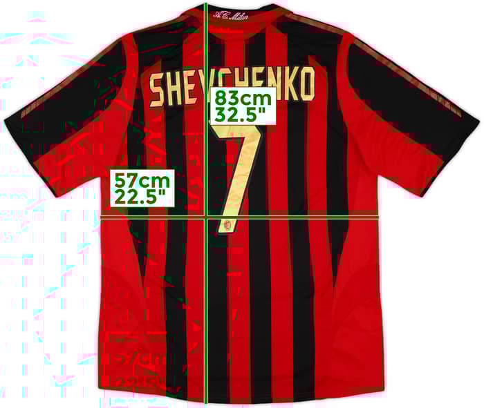 2005-06 AC Milan Home Shirt Shevchenko #7 - 9/10 - (XL)