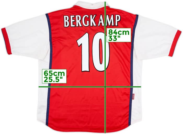 1999-00 Arsenal Home Shirt Bergkamp #10 - 7/10 - (XXL)