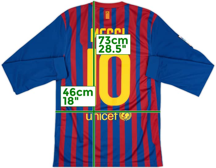 2011-12 Barcelona Home L/S Shirt Messi #10 - 9/10 - (S)