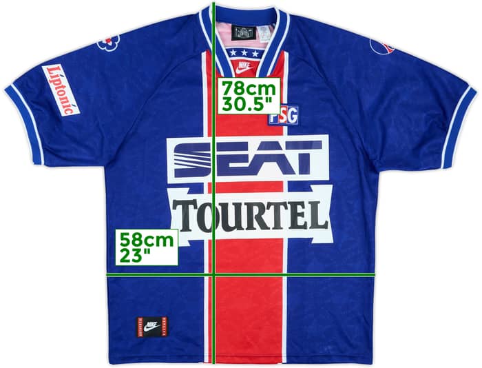 1994-95 Paris Saint-Germain Home Shirt #9 (Weah) - 8/10 - (XL)