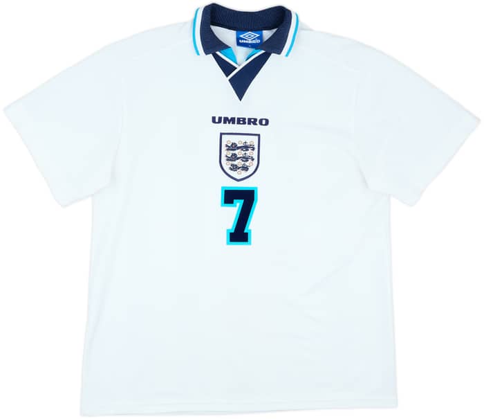 1995-97 England Home Shirt Beckham #7 - 8/10 - (XL)