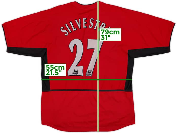 2002-04 Manchester United Home Shirt Silvestre #27 - 6/10 - (L)
