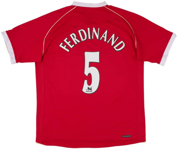 2006-07 Manchester United Home Shirt Ferdinand #5 - 8/10 - (L)