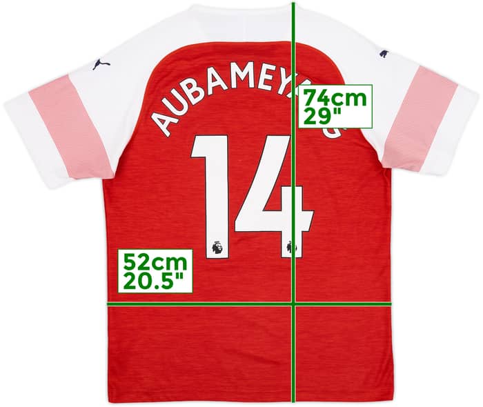 2018-19 Arsenal Home Shirt Aubameyang #14 - 6/10 - (L)