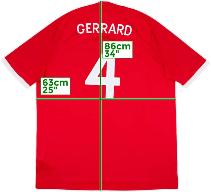 2010-11 England Away Shirt Gerrard #4 - 7/10 - (3XL)