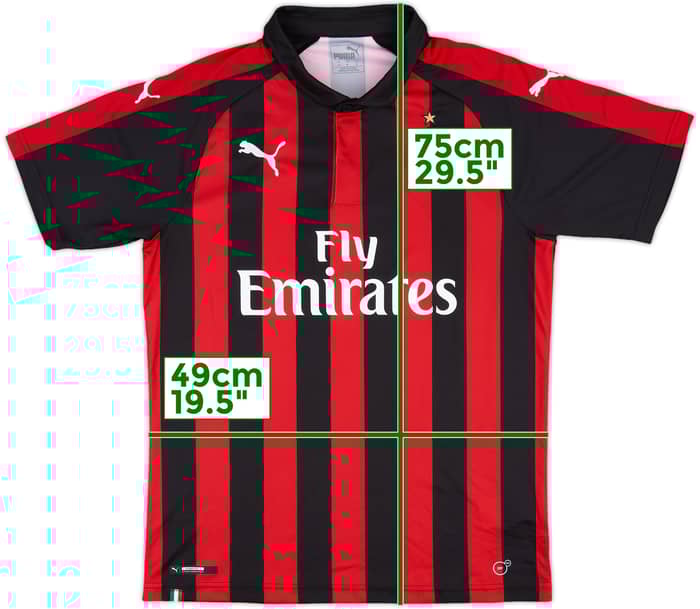 2018-19 AC Milan Home Shirt - 9/10 - (M)