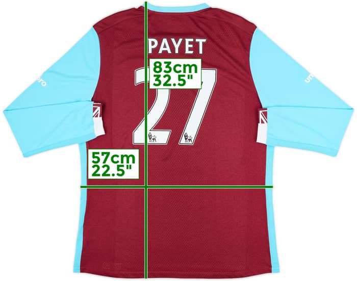 2016-17 West Ham Home L/S Shirt Payet #27 - 10/10 - (XXL)