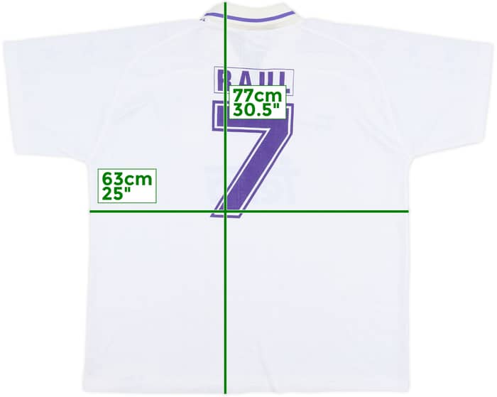 1994-96 Real Madrid Taguy Home Shirt Raul #7 - 8/10 - (XXL)