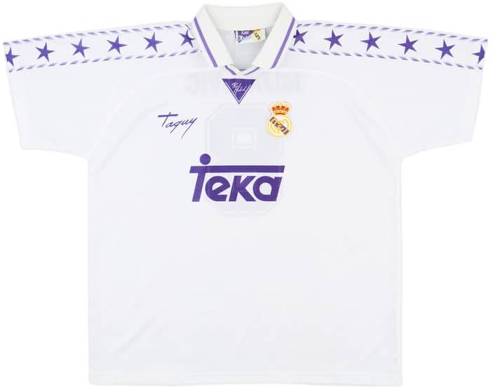 1996-97 Real Madrid Taquy Home Shirt Mijatovic #8 - 8/10 - (XXL)