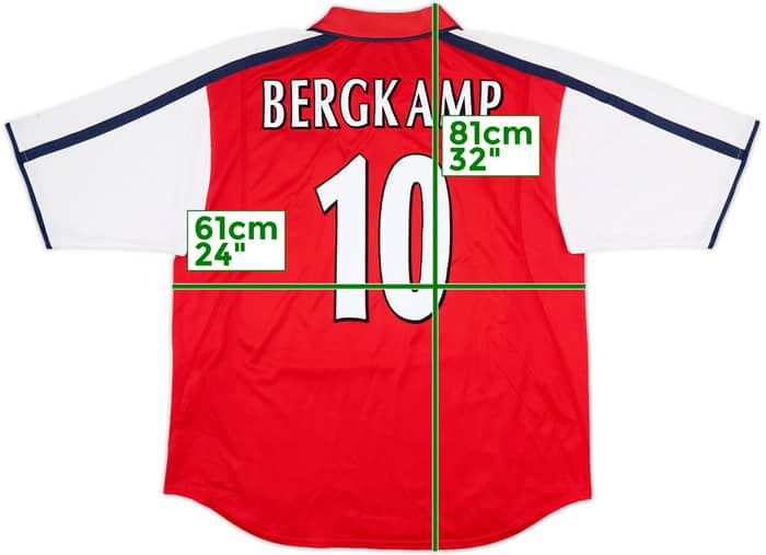 2000-02 Arsenal Home Shirt Bergkamp #10 - 9/10 - (XL)
