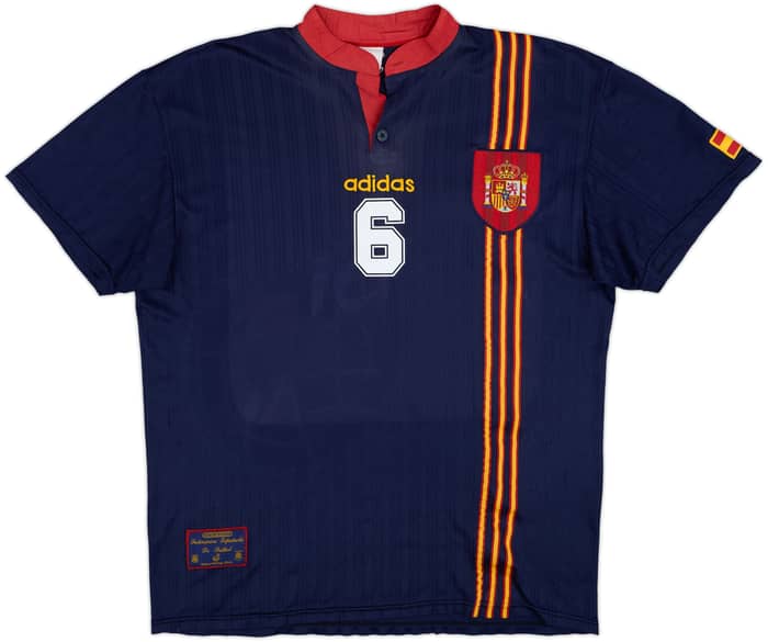 1996-98 Spain Away Shirt R.Hierro #6 - 9/10 - (XXL)