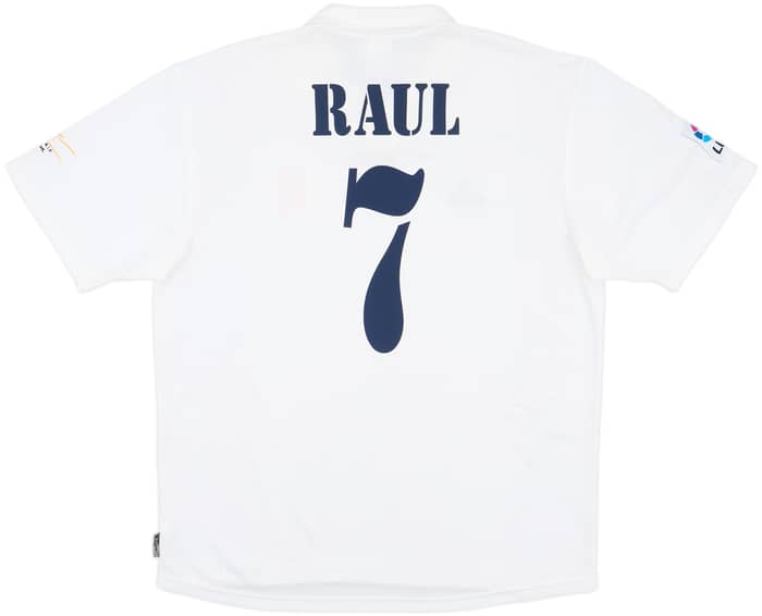 2001 Real Madrid Home Shirt Raul #7 - 9/10 - (XL)
