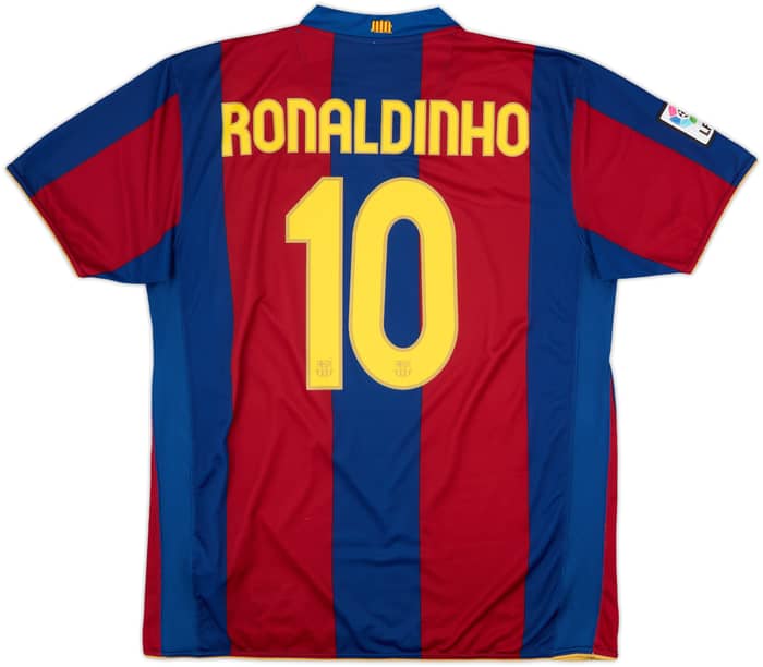 2007-08 Barcelona Home Shirt Ronaldinho #10 - 6/10 - (XL)