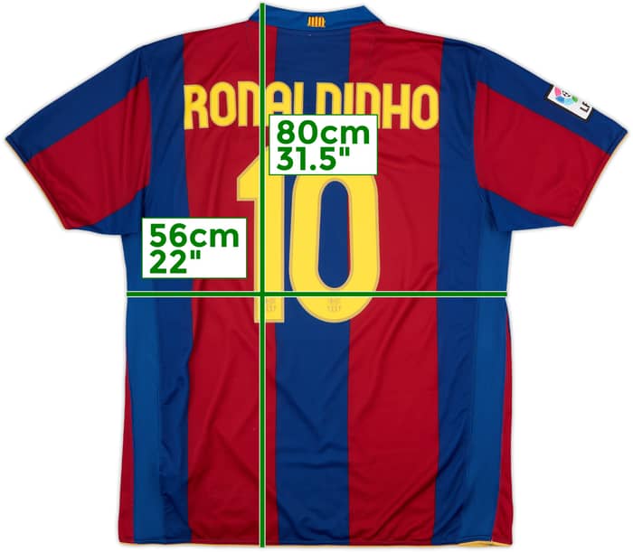 2007-08 Barcelona Home Shirt Ronaldinho #10 - 6/10 - (XL)