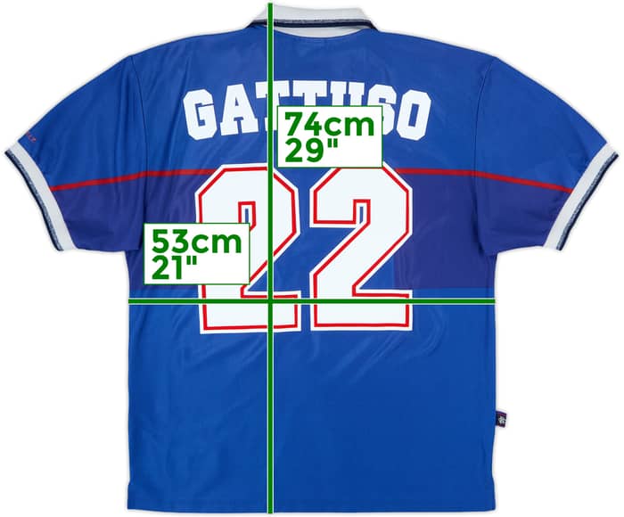1997-99 Rangers Home Shirt Gattuso #22 - 8/10 - (L)