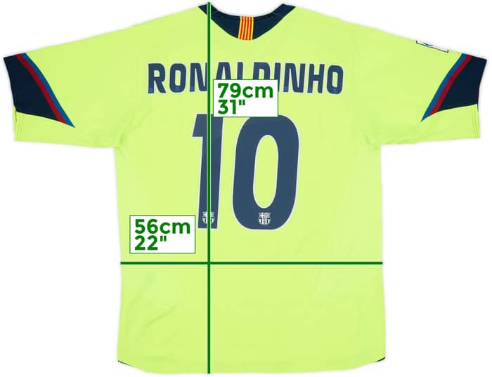 2005-06 Barcelona Away Shirt Ronaldinho #10 - 8/10 - (L)