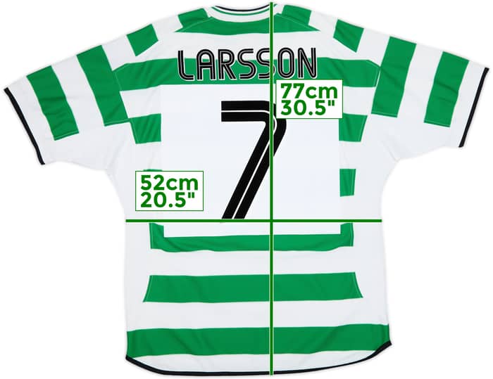 2001-03 Celtic Home Shirt Larsson #7 - 7/10 - (L)
