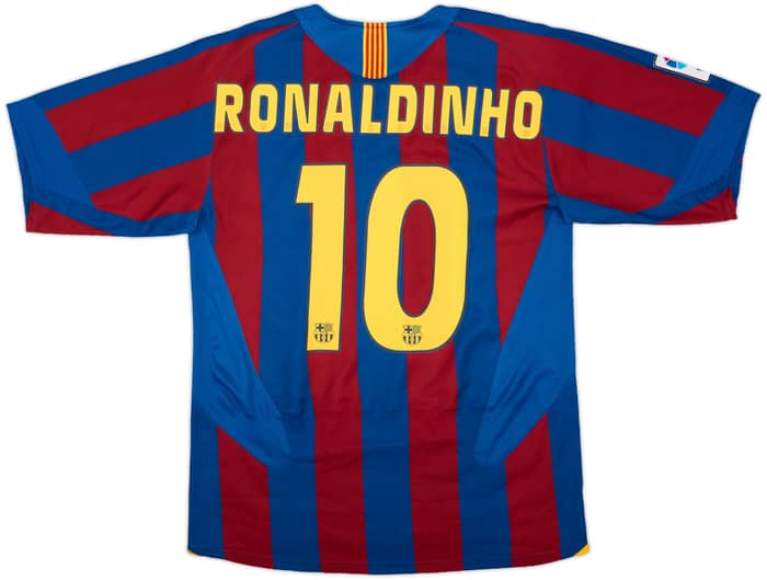 2005-06 Barcelona Home Shirt Ronaldinho #10 - 8/10 - (M)