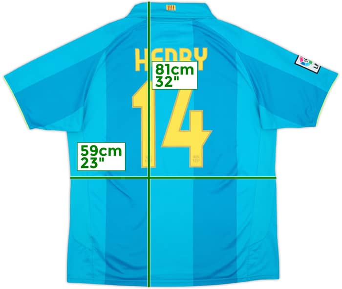 2007-09 Barcelona Away Shirt Henry #14 - 8/10 - (XL)