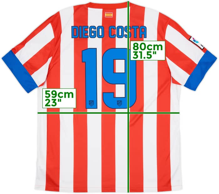 2012-13 Atletico Madrid Home Shirt D.Costa #19 - 9/10 - (XL)