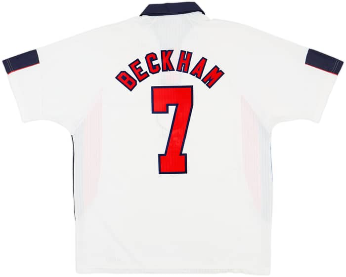 1997-99 England Home Shirt Beckham #7 - 6/10 - (XL)