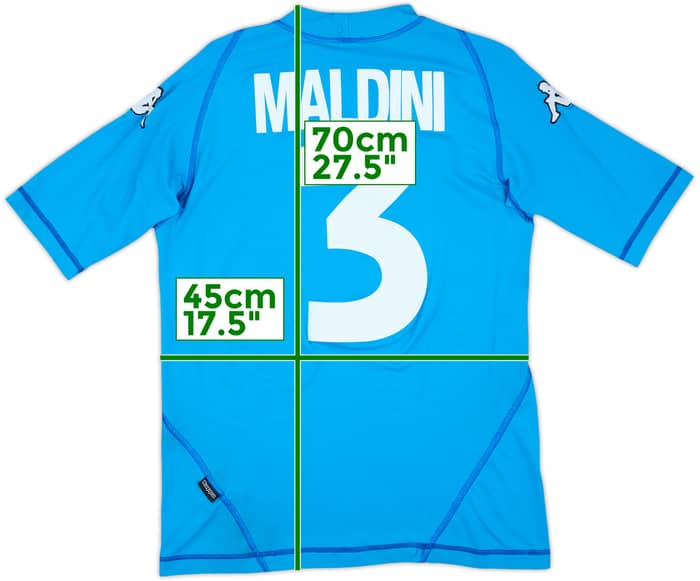 2000-01 Italy Home Shirt Maldini #3 - 6/10 - (L)