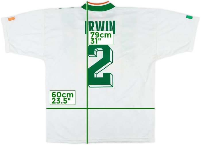 1994 Ireland Away Shirt Irwin #2 - 9/10 - (L/XL)