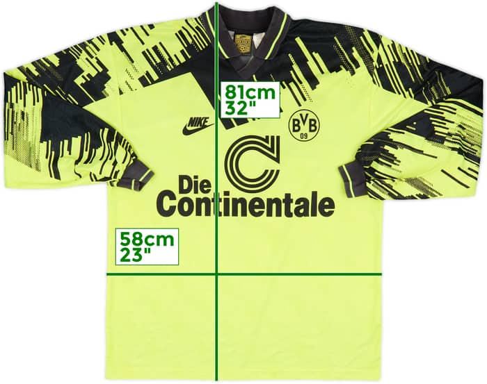 1993-94 Borussia Dortmund Home L/S Shirt - 8/10 - (L)