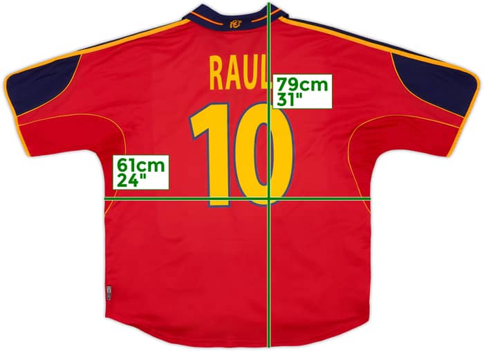 1999-02 Spain Home Shirt Raul #10 - 8/10 - (XL)