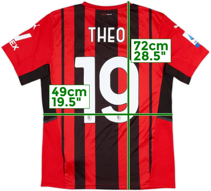 2021-22 AC Milan Home Shirt Theo #19 - 10/10 - (M)