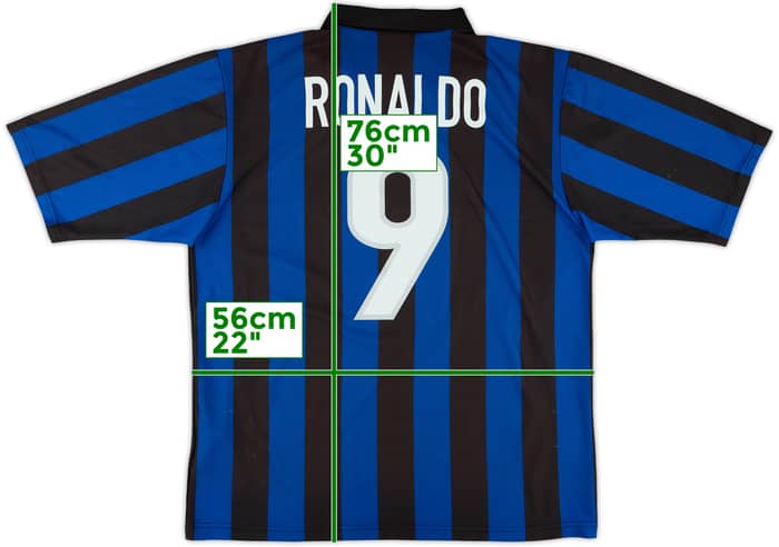1998-99 Inter Milan Basic Home Shirt Ronaldo #9 - 7/10 - (L)