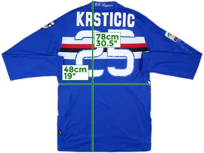 2012-13 Sampdoria Match Issue Home L/S Shirt Krsticic #25