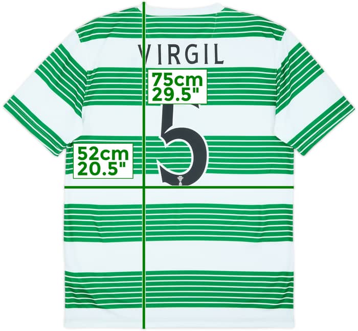 2013-15 Celtic Home Shirt Virgil #5 - 9/10 - (M)