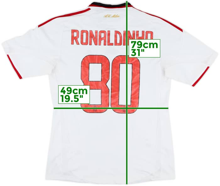 2009-10 AC Milan Away Shirt Ronaldinho #80 - 8/10 - (M)